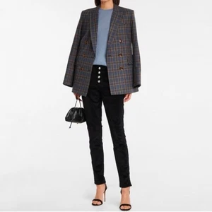 Veronica Beard Pants Velvet High Rise Exposed Silver Button Fly Debbie Skinny - Picture 1 of 12