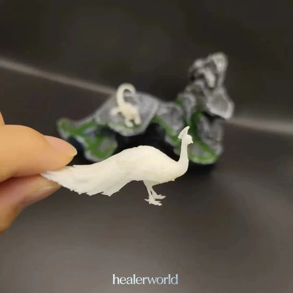 2 peças escala HO/OO miniatura sem cor pavão animais zoológico paisagem mesa de areia - Imagem 1 de 4