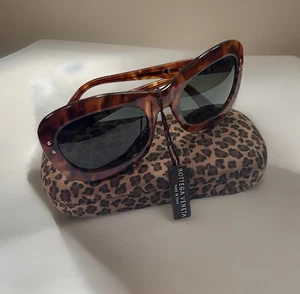 Vtg. Desginer BOTTEGA VENETA Italy Sunglasses Tortoise Look Leopard Polarized - Picture 1 of 14
