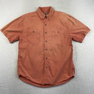 The Territory Ahead Men's Short Sleeve Button Up Large Orange Print - Picture 1 of 6