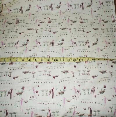 Lots of Work to Do in the Garden People Quilting Fabric Poly/Cotton Fat Quarter - Image 1 of 2