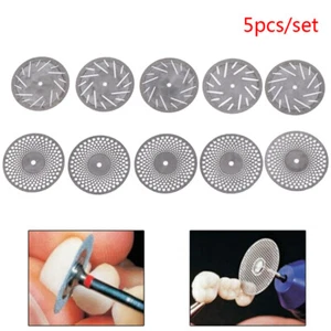 5x Dental Ultra-thin Double Sided Diamond Cutting Disc Mandrel Teeth Whitening' - Picture 1 of 14