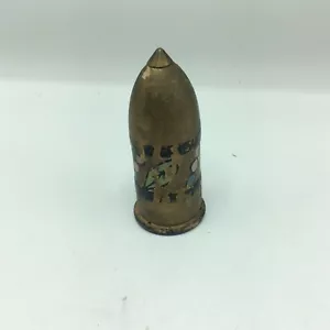 Kit de costura de metal con carcasa de bala vintage agujas hilos 3,5" de alto - Imagen 1 de 10