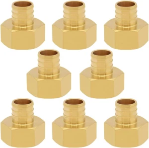 8PCS LF Ottone 3/4 Pollici PEX Barb a 3/4 NPT Femmina Accoppiamento Dritto Tubo Crimpatura F - Foto 1 di 12