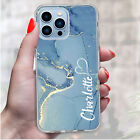 Marble Personalized Case For Iphone 14 Pro 13 12 11 8 15 Clear Skin Phone Cover