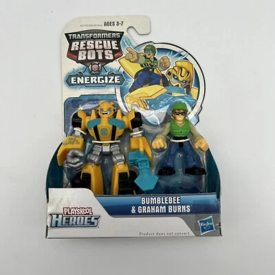 Playskool Heroes Transformers Rescue Bots Bumblebee Graham Burns Figure Pack NEW - Image 1 of 4