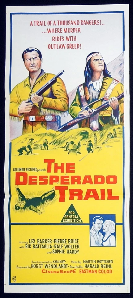 THE DESPERADO TRAIL Original Daybill Movie Poster Lex Barker Winnetou - Bild 1 von 1