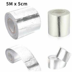 Exhaust Manifolds Titanium Heat Wrap Insulation Tape Thermal Wrap Silver 5Mx5cm