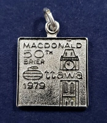 MacDonald 50th Brier 1979 Curling Championship Sterling Silver Bracelet Charm - image 1 of 3
