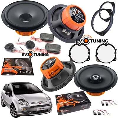 Kit 6 Casse Altoparlanti Hertz DSK+DCX 165.3 Anteriore+Poster per Fiat Punto Evo