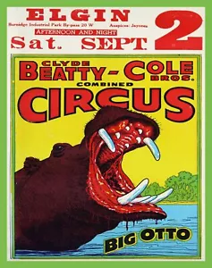 Deko Poster.Haus Zimmer Kunst.Inneneinrichtung.Otto Nilpferd Zirkus Show.7397 - Bild 1 von 1