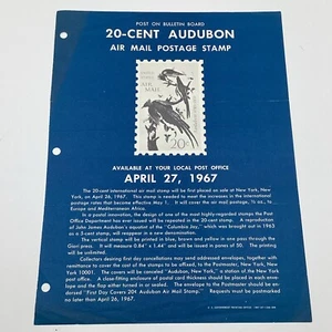 1967 20¢ Jon James Audubon American Painter Air Mail Postage Stamp FDC Ad. - Picture 1 of 4