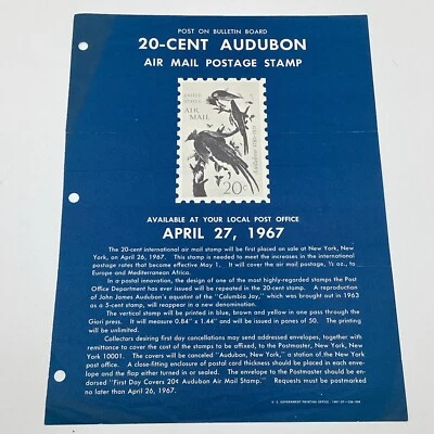 1967 20¢ Jon James Audubon American Painter Air Mail Postage Stamp FDC Ad. - Image 1 of 4