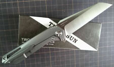 New TwoSun Knives Camping 14C28N Titanium Flipper Fast Open Folder Knife TS298