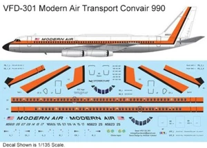 VFD135-301 Modern Air transport Convair 990 1/135 Scale DP2 Decal - Picture 1 of 1