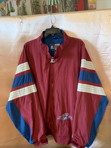 Vintage STARTER NHL Colorado Avalanche Windbreaker Hockey Jacket Large 90’s Cover