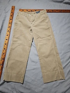 Vintage Polo Ralph Lauren Pants Youth Boys Size 14 Beige Corduroy Flap Pockets - Picture 1 of 13