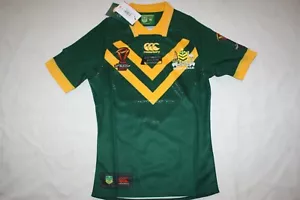 Camiseta deportiva ARL Kangaroos adultos hombre RLWC edición limitada ajuste jugador, liquidación - Imagen 1 de 3