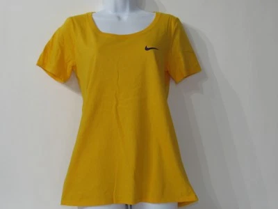 Nike Mujer Algodón Manga Corta Calce Atlético Camiseta Naranja/Amarillo Elige S, M Foto 1 de 2