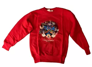 NWT Vintage Disney Disneyland Resort Red 2004 Whole New World Sweatshirt M 7 8 - Picture 1 of 6