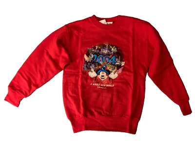 NWT Vintage Disney Disneyland Resort Red 2004 Whole New World Sweatshirt 4T - Image 1 of 4