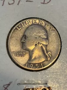 1951-D Washington Quarter VG - Foto 1 di 4