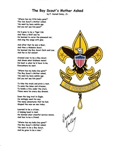 Boy Scout Poem suitable for framing - "The Boy Scout's Mother Asked" signed ! - Picture 1 of 3