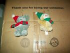 Vintage Fun World Mouse & Teddy Bear Stuffed Christmas Ornament 2 PCS Lot # 1