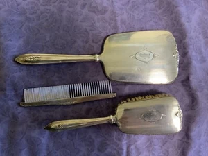 Antique / VIntage BIRKS STERLING SILVER DRESSER SET, Mirror Brush Comb - Picture 1 of 8
