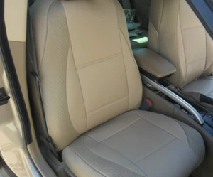 CAR SEAT COVERS (2 pcs) | Made for BMW | Leatherette & Synthetic | Tan Beige - Imagen 1 de 9