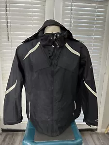 COLUMBIA Interchange Size Large Black OMNI TECH JACKET COAT Removable Hoodie - Picture 1 of 9