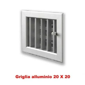 Bocchetta Aria cm20x20 ALLUMINIO-Griglia per Caminetto Regolabile con Serranda - Foto 1 di 1