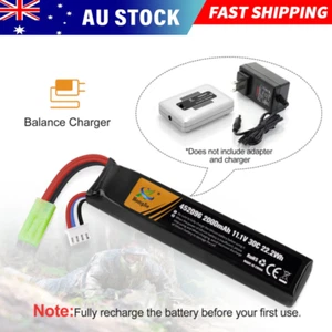 11.1V 30C 3S 2000mAh LiPo Battery with Mini Tamiya Plug Connector for Airsoft AU - Picture 1 of 11