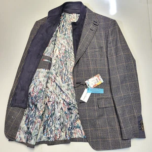 $898 Robert Graham Uptown X Tailored Fit Sport Coat Men's 40 Navy Gray Check BIB - Picture 1 of 13