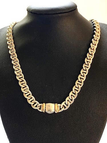 COLLANA GUCCI ARGENTO STERLING E ORO LUNGHEZZA 43 cm MARCATA MARINER LINK ICONICA