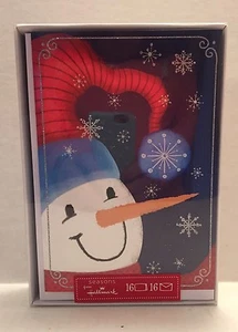 Hallmark Snowman Box of 16 Christmas Cards Envelopes Glitter Warm Magical Snow - Picture 1 of 8