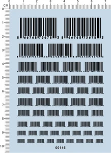 Super Detail Up Barcode für verschiedene Maßstäbe Größen Modellbausatz Wasserschiebe Aufkleber - Bild 1 von 1
