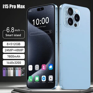 Smartphone I15 Pro Max Android 6.8" HD Global Desbloqueado De Fábrica 8+512GB Doble SIM - Imagen 1 de 29