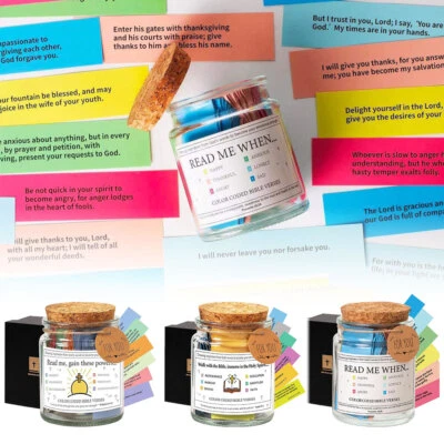 Bible Verses In Jar - Read Me When Bible Verses Gift Prayer Jar Scripture LR - image 1 of 4