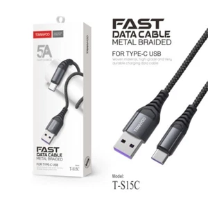 Fast Charging Cable Metal Braided - Samsung USB To Type C or USB To iPhone - Picture 1 of 14