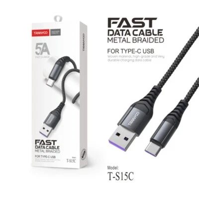 Fast Charging Cable Metal Braided - Samsung USB To Type C or USB To iPhone - Image 1 of 4