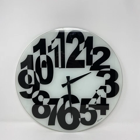 Vintage 1960s/1970s Bert Lambers Mod Pop Op Art Clock 17" Quartz Battery MCM Cover