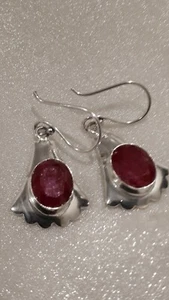 Handcrafted Ruby Eaarings - Picture 1 of 2