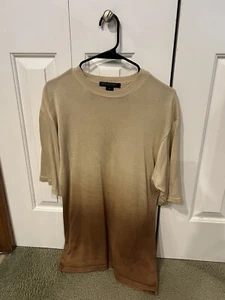 Domani Platinum stylish t-shirt, fitted, brown and gold mixed  - Picture 1 of 3