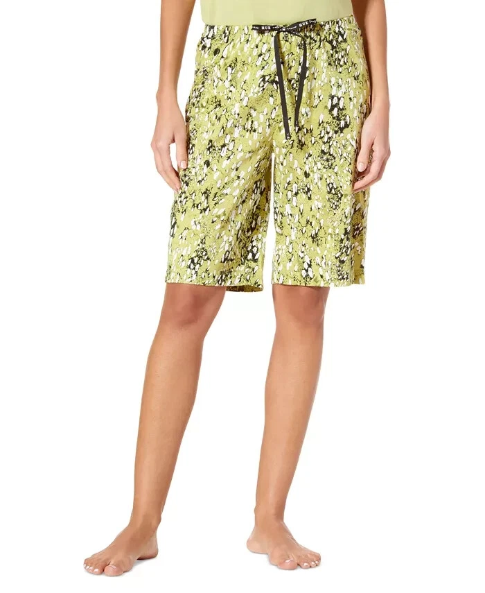 Bermudas de pijama para mujer HUE con estampado floral animal verde multicolor talla L Foto 1 de 2