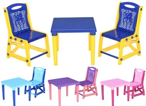 Kids Children Chairs and Table set Plastic Strong ideal for Study Indoor Outdoor - Picture 1 of 33