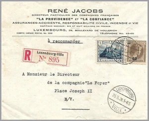 LUXEMBOURG - 1928 1F Blue Vianden Domestic Registered Cover - Prifix 157 & 200 - Picture 1 of 3