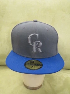 New Era Colo Rockies Sombrero Ajustado Gris Corona y Logotipo, Billete Azul, Talla 7 3/4 - Imagen 1 de 3