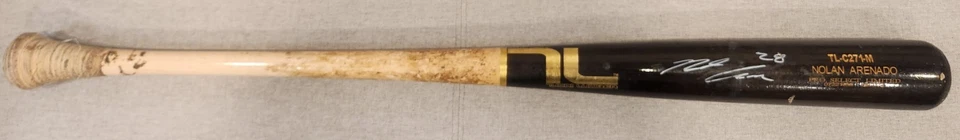 2014 Nolan Arenado Firmado Autografiado Automático GU Juego Usado Sin agrietar Tucci Bat  Foto 1 de 4
