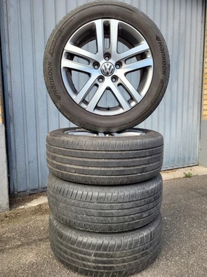 VW Golf 5 6 Golf Plus Touran original 16 Zoll Alufelgen - Sommerreifen 205/55R16 - Bild 1 von 4